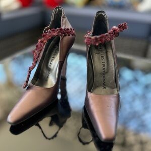 Elegant Red High Heels with Ankle Straps